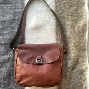 Jack Georges brown leather crossbody purse handbag